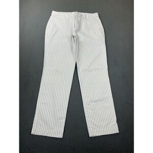 Gap Pants Womens 2 White‎ Blue Stripe Slim City Crop Chino Straight Stretch